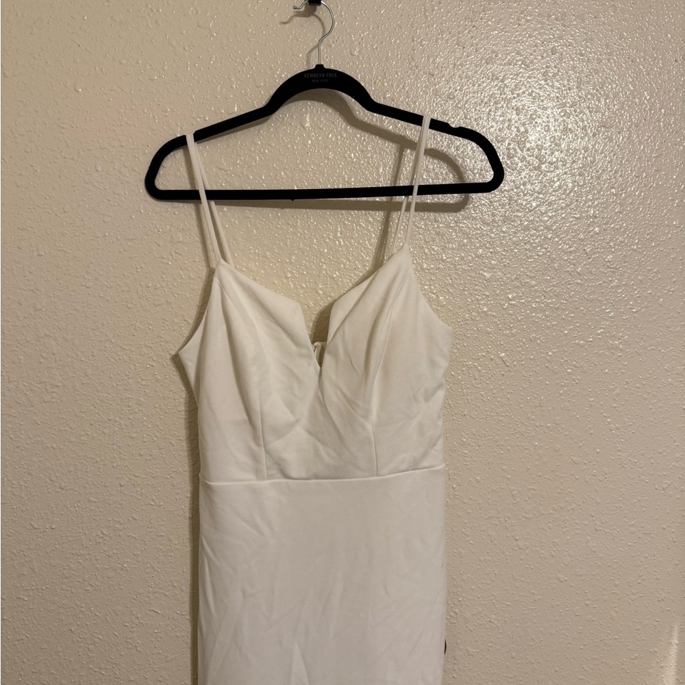 Elegant White Spaghetti Strap Dress